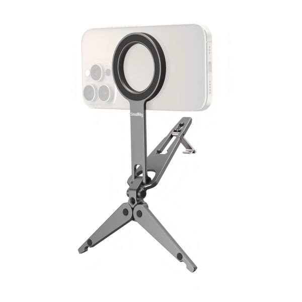 MagSafe tripod mount holding an iPhone